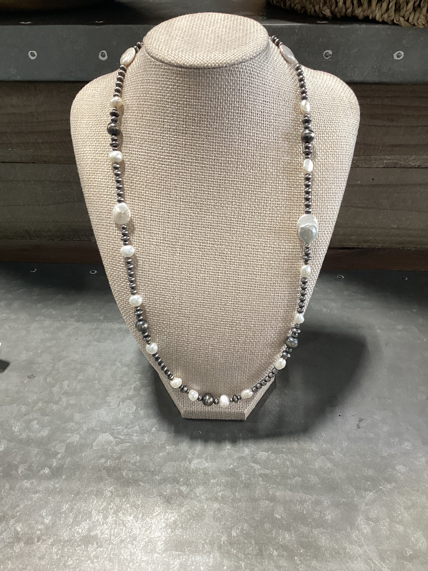 24" Navajo Pearl Necklace W/ Pearls