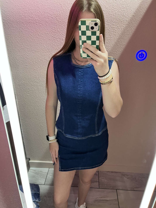 Denim Open Back Set