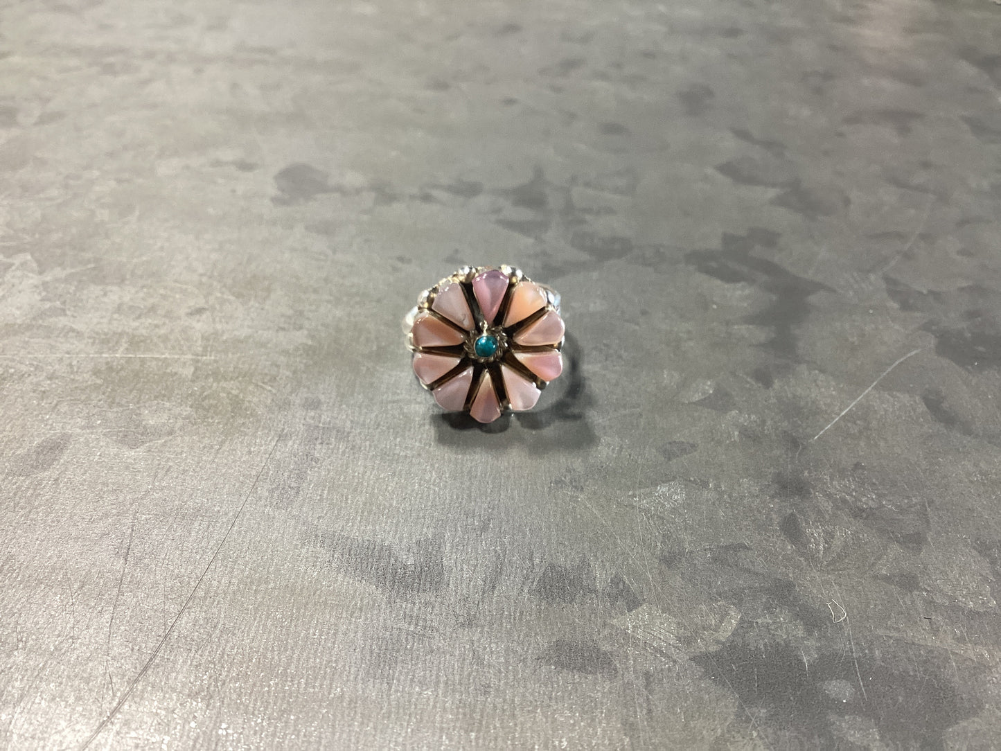 Pink Conch Flower Ring 7.5