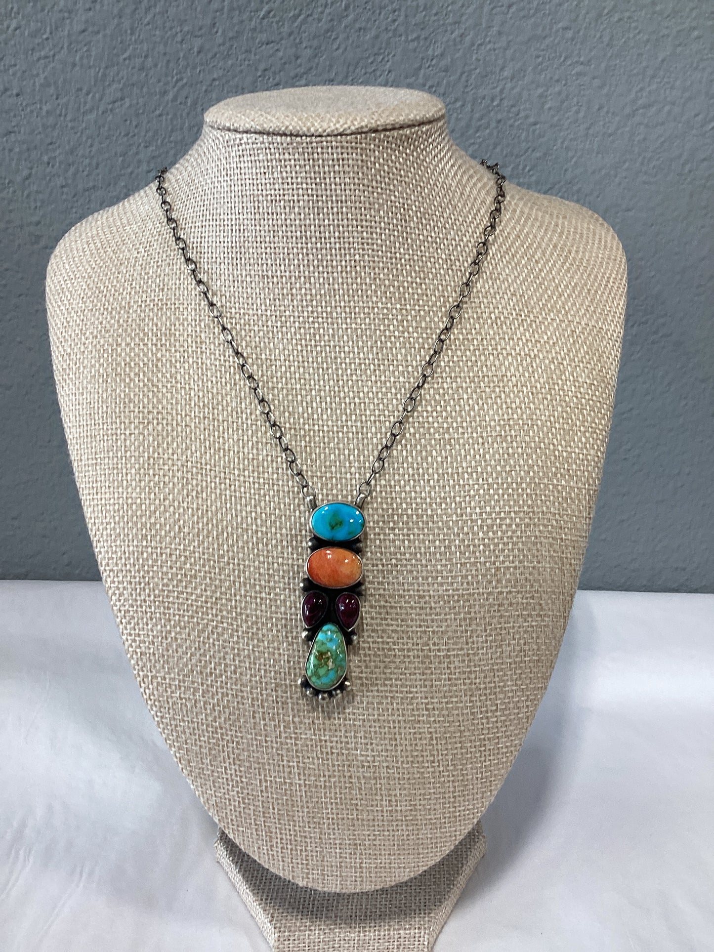 Multi Color Navajo Handmade Pendant