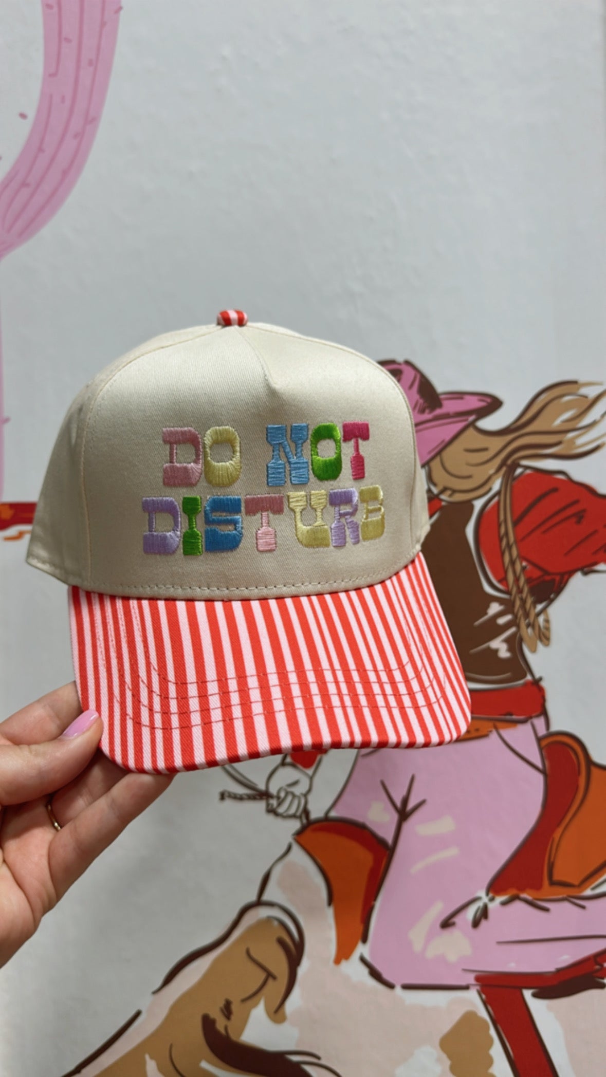 Do Not Disturb - Pink Striped Trucker