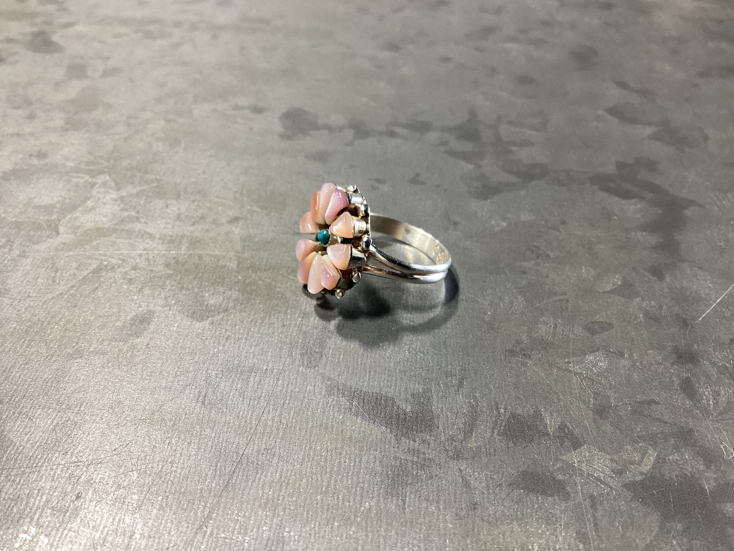 Pink Conch Flower Ring 7.5