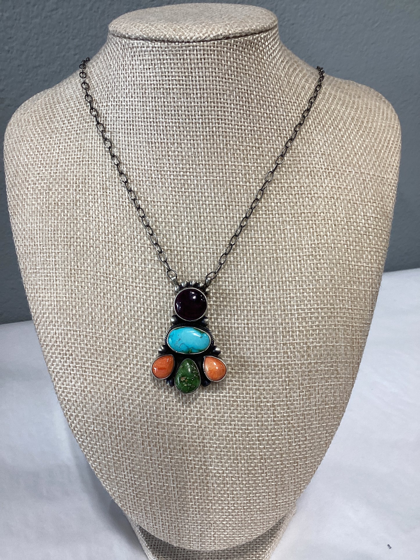 Multicolor Cluster /Sterling Chain