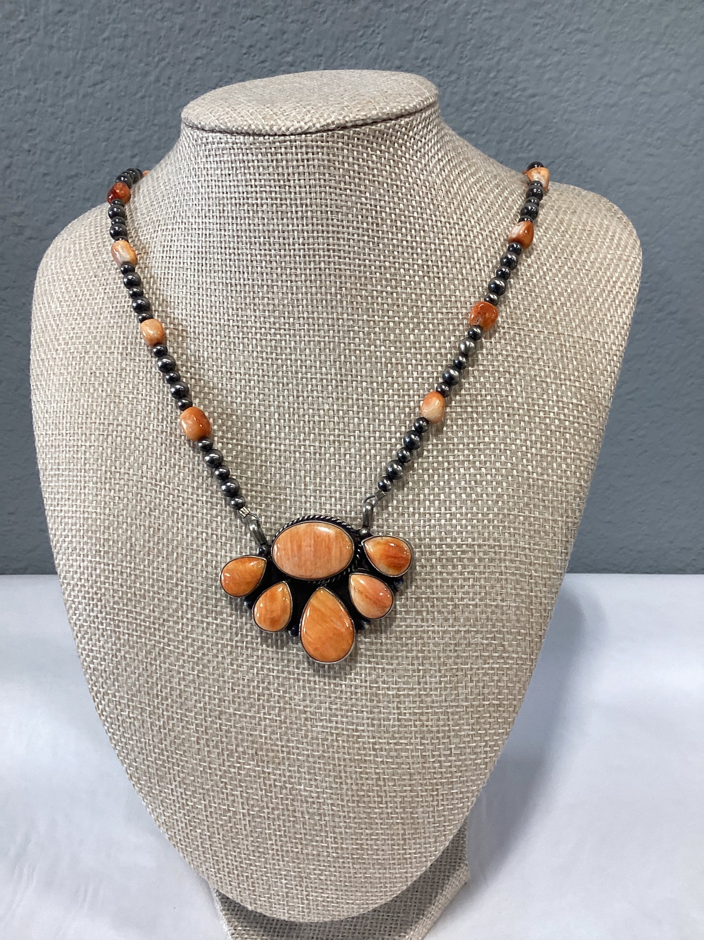 Orange Spiney Cluster / Pearl and Spiney Chain