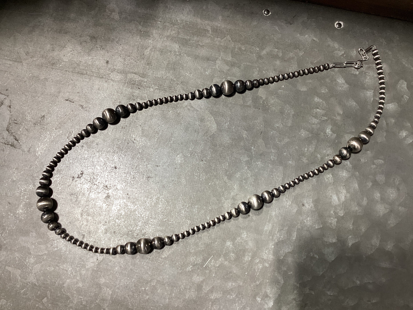 Sterling MS Graduated Pearl Necklace 24”