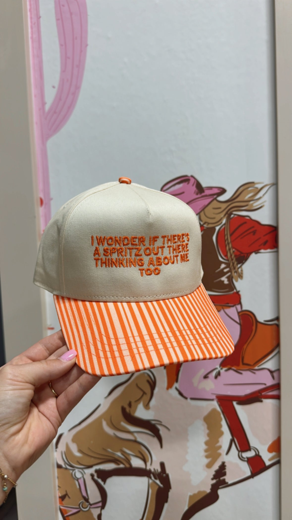 Spritz Hat Orange Striped Trucker
