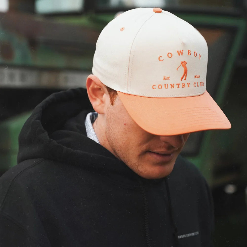 Two Tone Golfer Hat -Orange