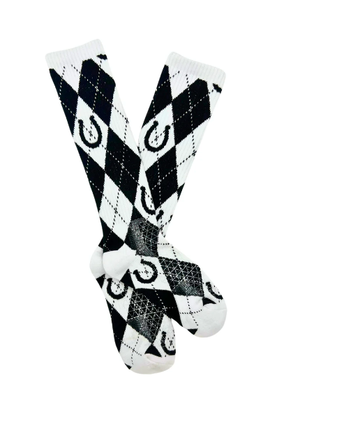 Lucky Argyle Blk/White Performance Sock