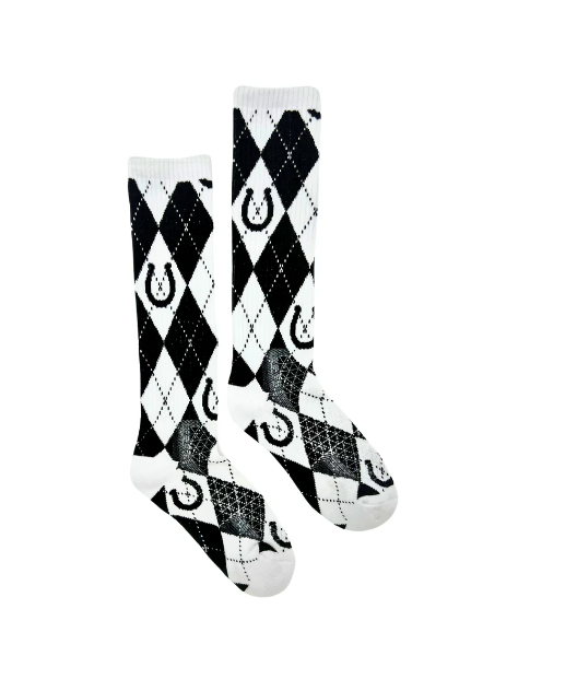 Lucky Argyle Blk/White Performance Sock
