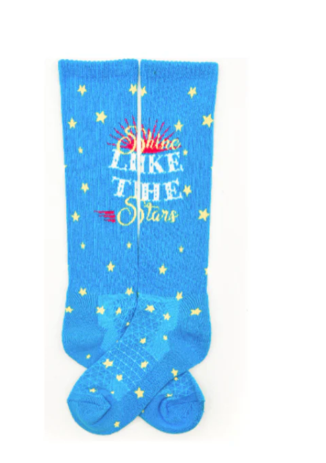 Shine Like A Star Turquoise Performance Socks