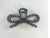Faux Pearl Bow Clip