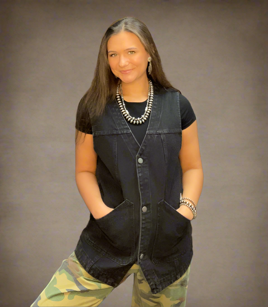 The Cowpoke Classic Denim Vest