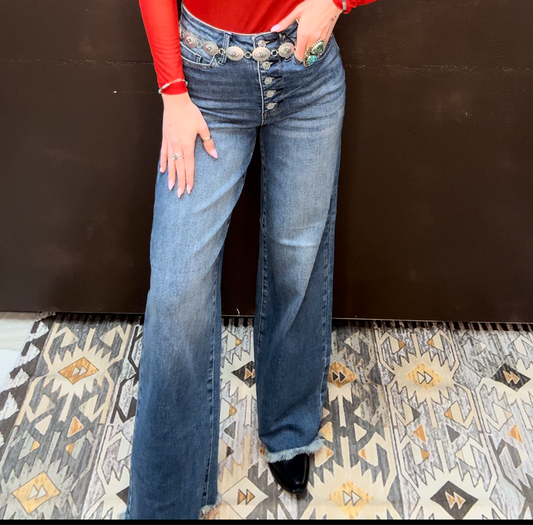 Buttoned and Bold Judy Blue Jeans