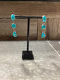 Kingman Turquoise 3 Stone Drop Earrings