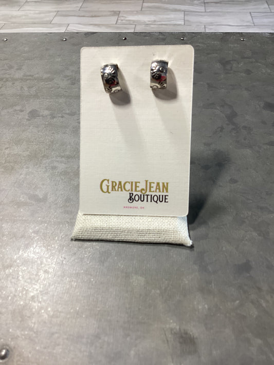 Stamped Navajo Handmade Sterling Silver Earring
