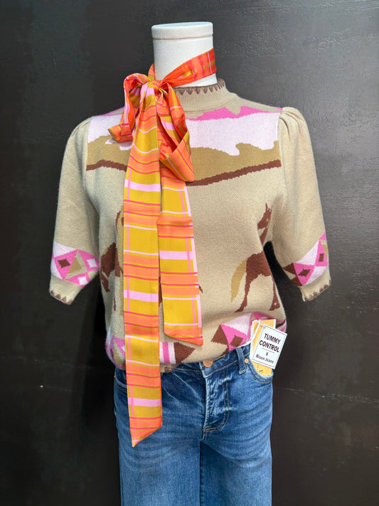 Pink Plaid Twilly