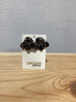 Three Stone Black Side Earrings