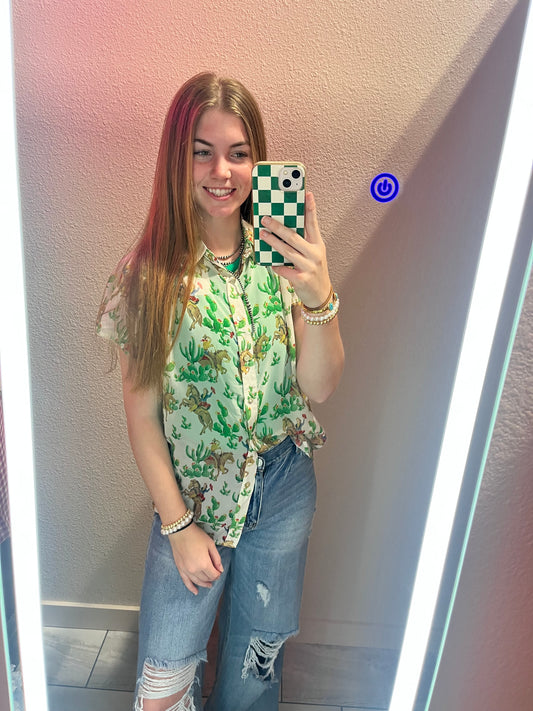 Cactus Cowgirl Flutter Sleeve