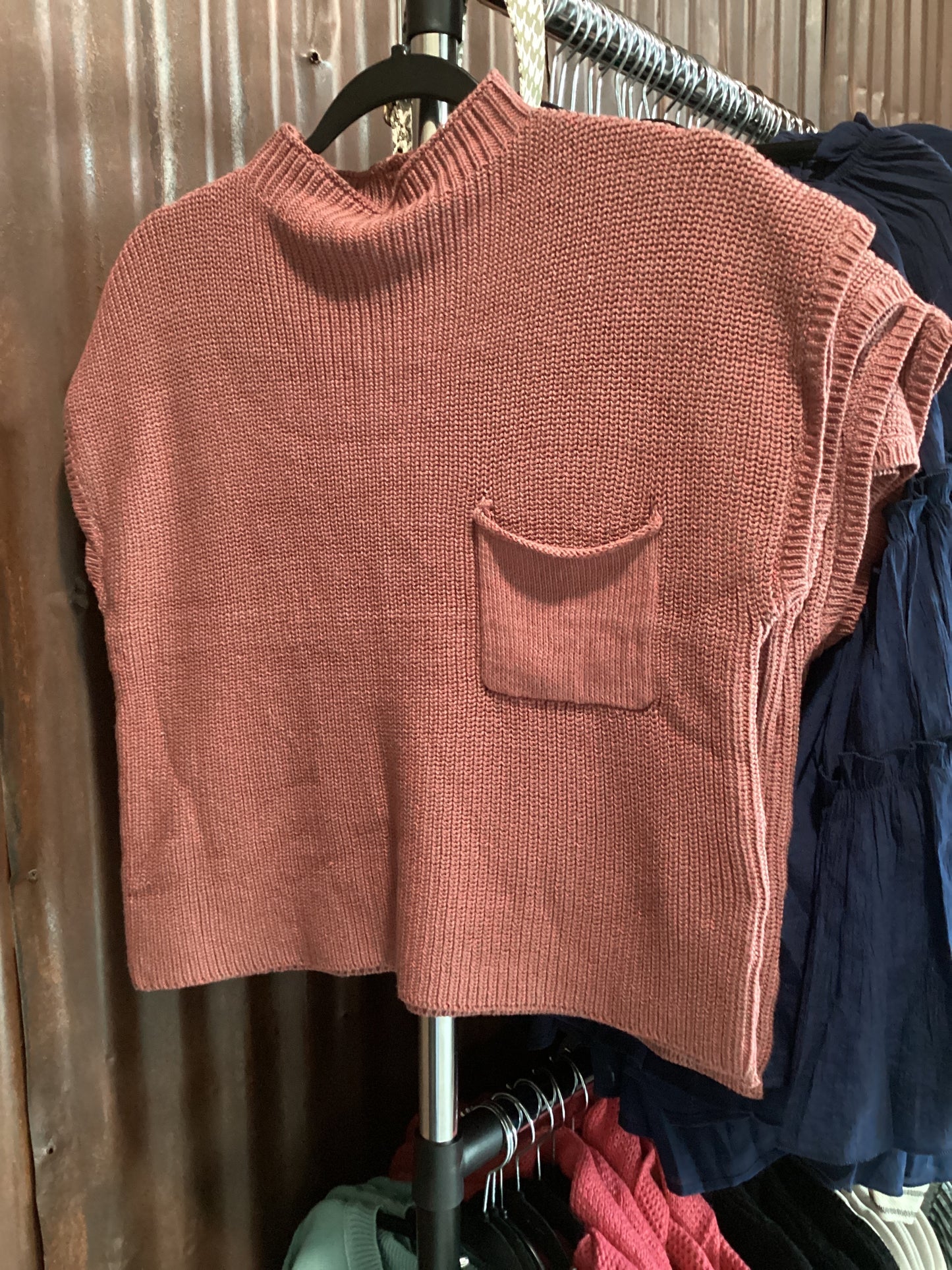 Maroon & Pink Thread Sweater Tank
