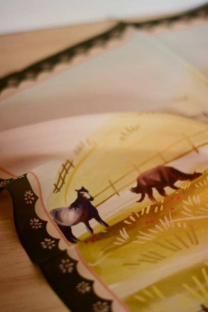 Grazing Pasture Western Cowgirl Horses Silk Wild Rag Scarf