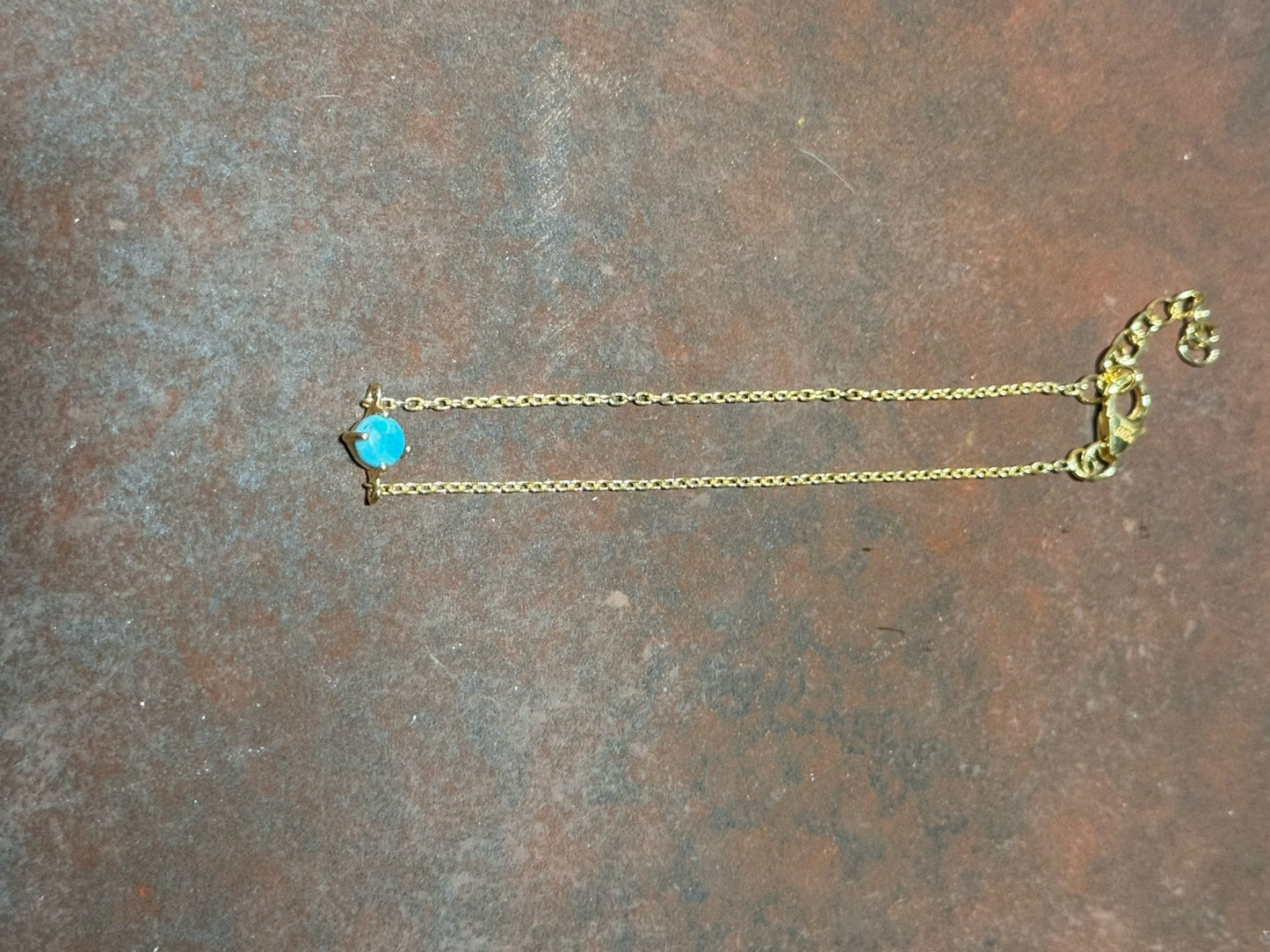 Hada Collection Kingman Turquoise 14K Gold Plate Bracelet
