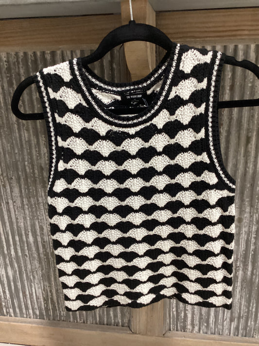 The Workshop Black and White Sleeveless Sweater
