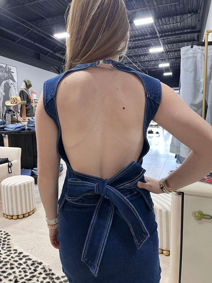 Denim Open Back Set