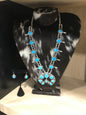 Sleeping Beauty Squash Blossom Necklace/Earring Set