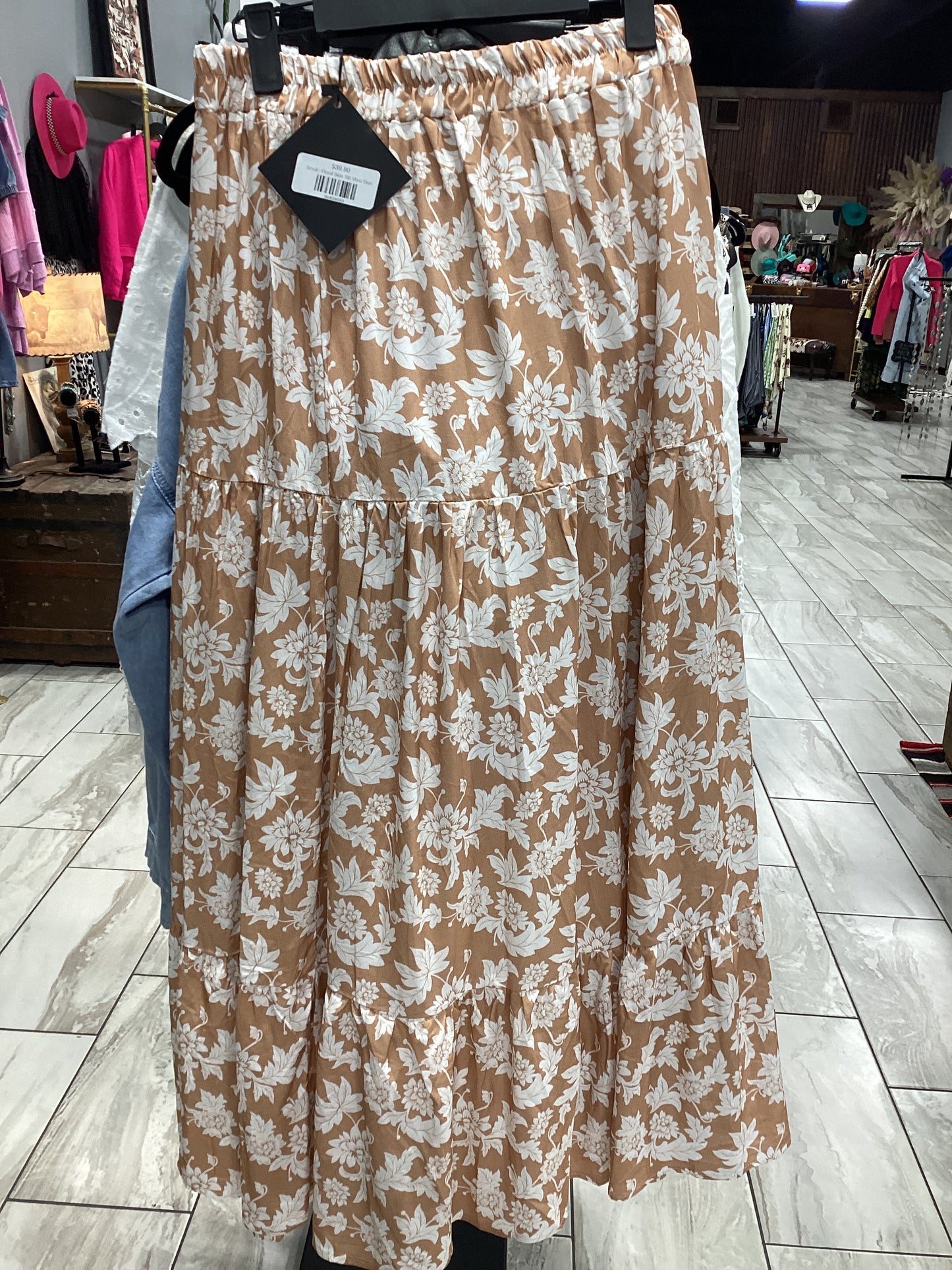 Floral Side Slit Maxi Skirt