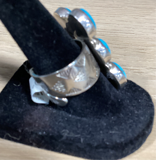6 Stone Adjustable Turquoise Ring