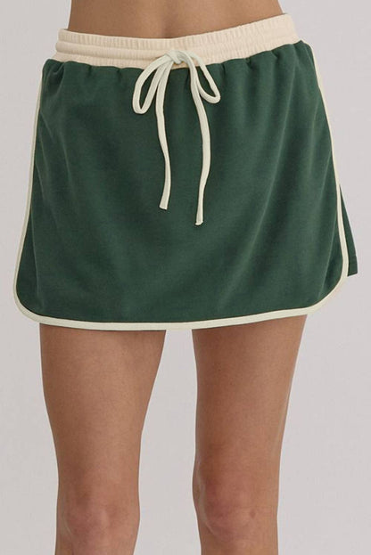 Colorblock Pullover and Skort Set: Evergreen