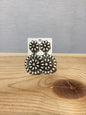 Faux White Double Cluster Earrings