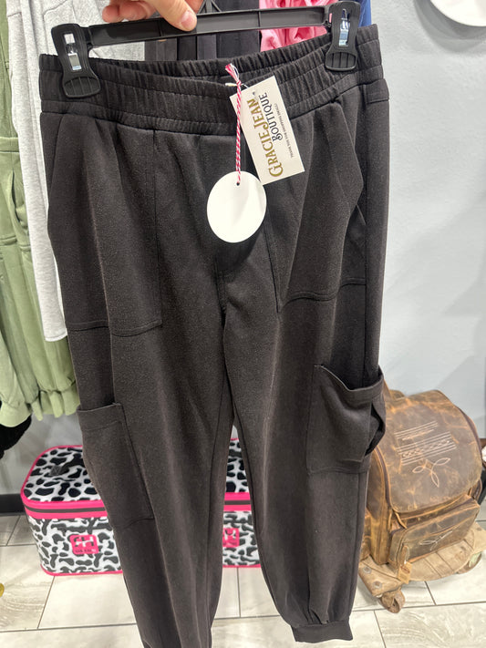 Umgee Black Cargo Joggers
