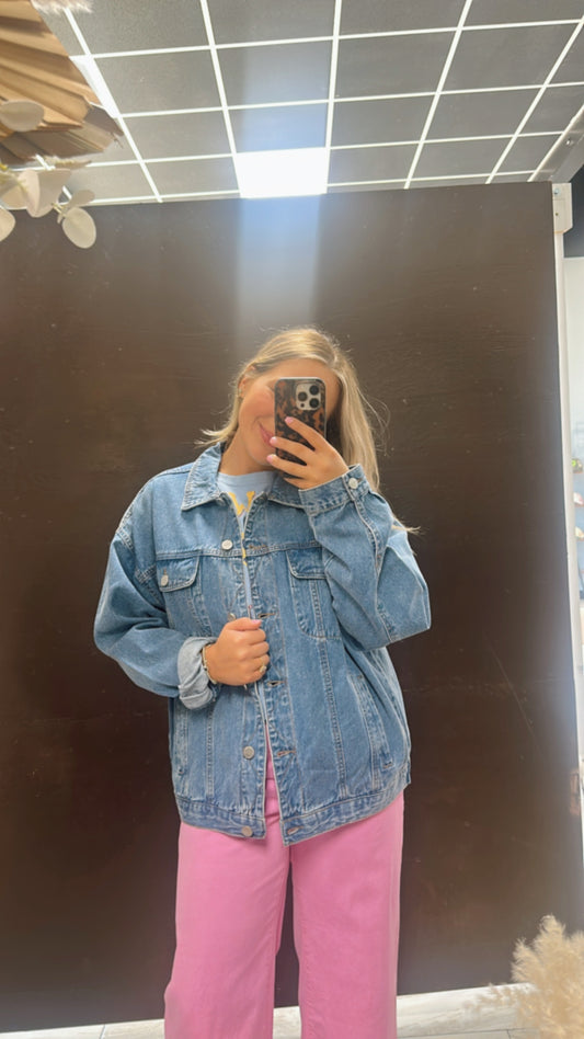 Dark Washed Oversized Denim Jacket