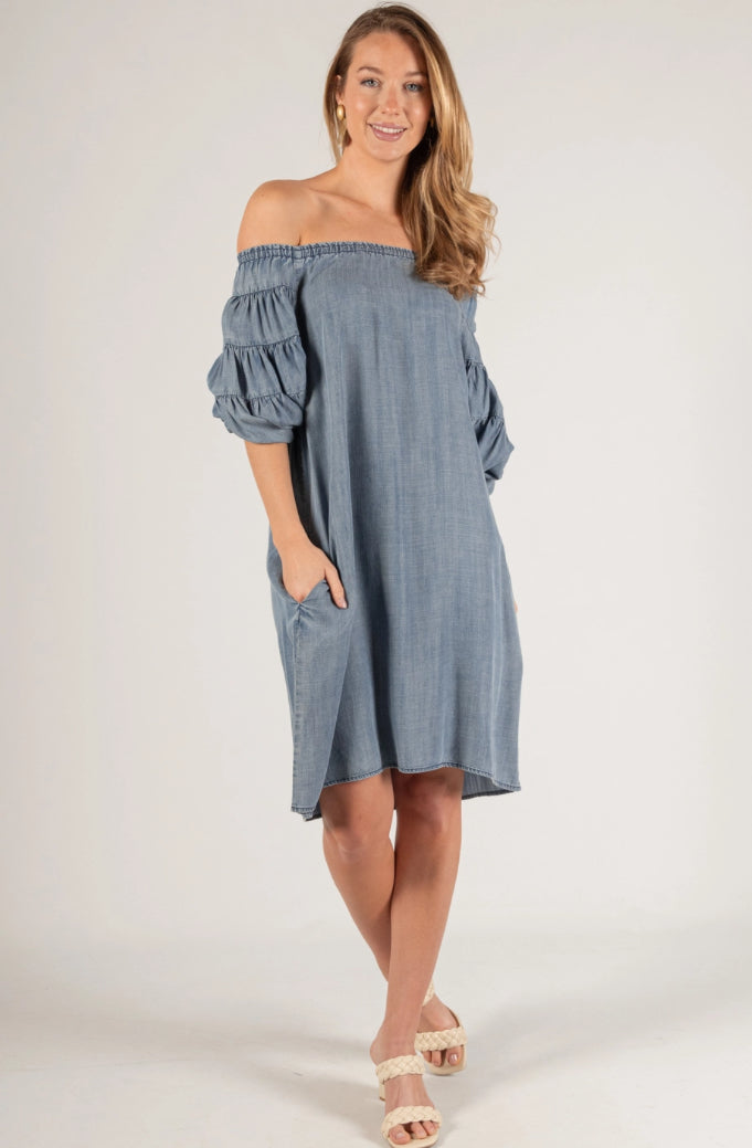 Off Shoulder denim dress