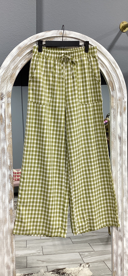 Green Checkered Pants