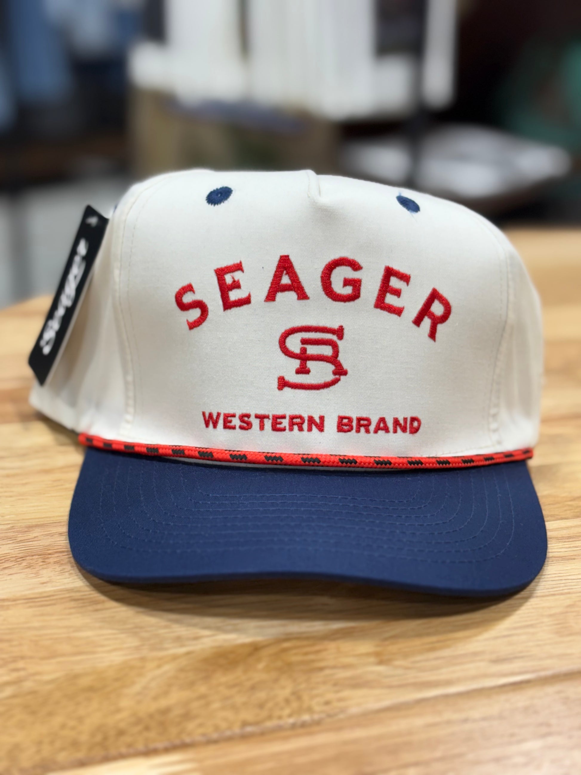 Branded Seager Snapback Red Navy – Gracie Jean - Main Image