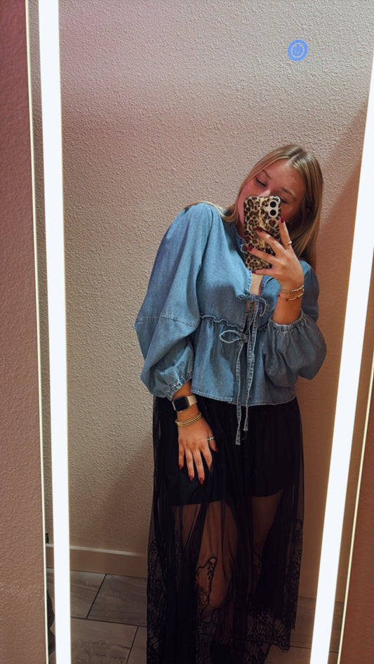 Black Lace Maxi Skirt