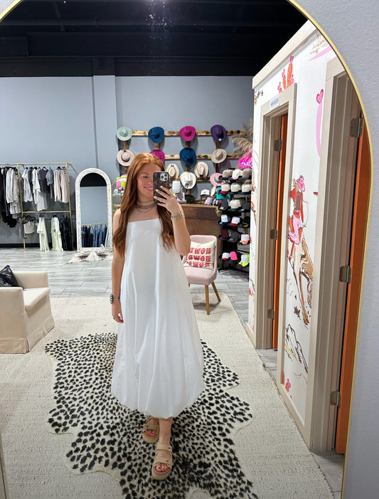 Buble Sun Dress - White