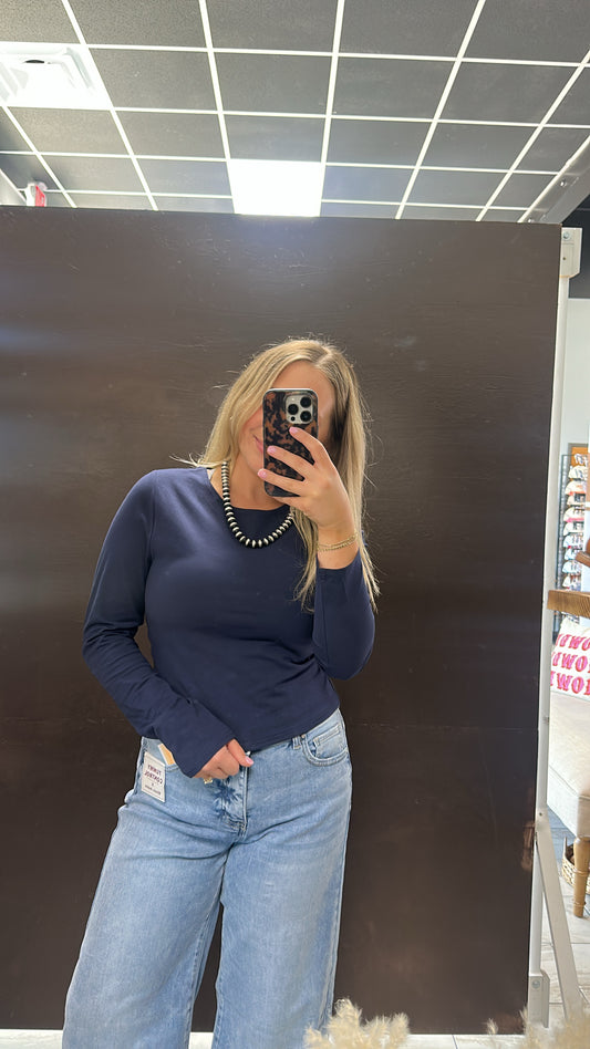 The Basic Long Sleeve - Navy