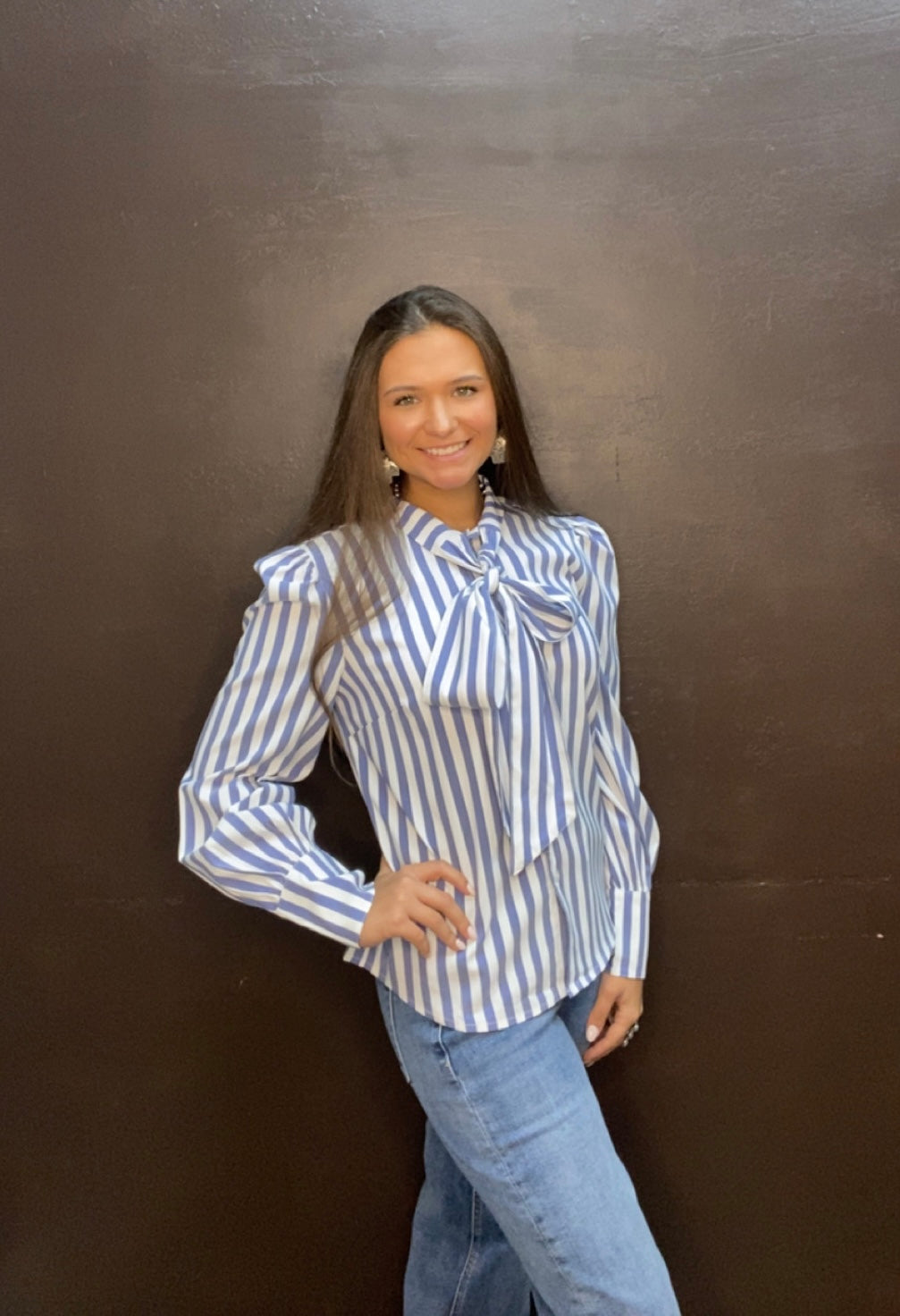 Let’s Get Western Denim Stripe Button Down