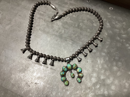 Sonoran Gold Squash Blossom and Navajo Pearl Necklace