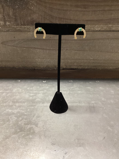 Hada Collection Kingman Turquoise Horshoe Earrings