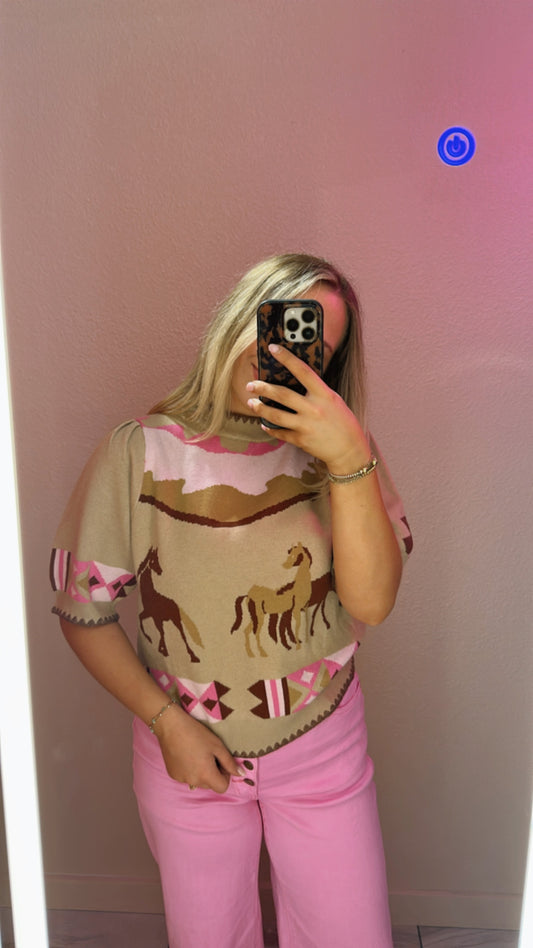 The Wild West Sweater -Pink