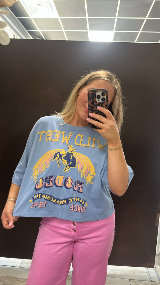 Western Graphic Crop T Shirt