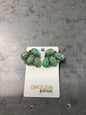 Faux Three Stone Green Side Earrings