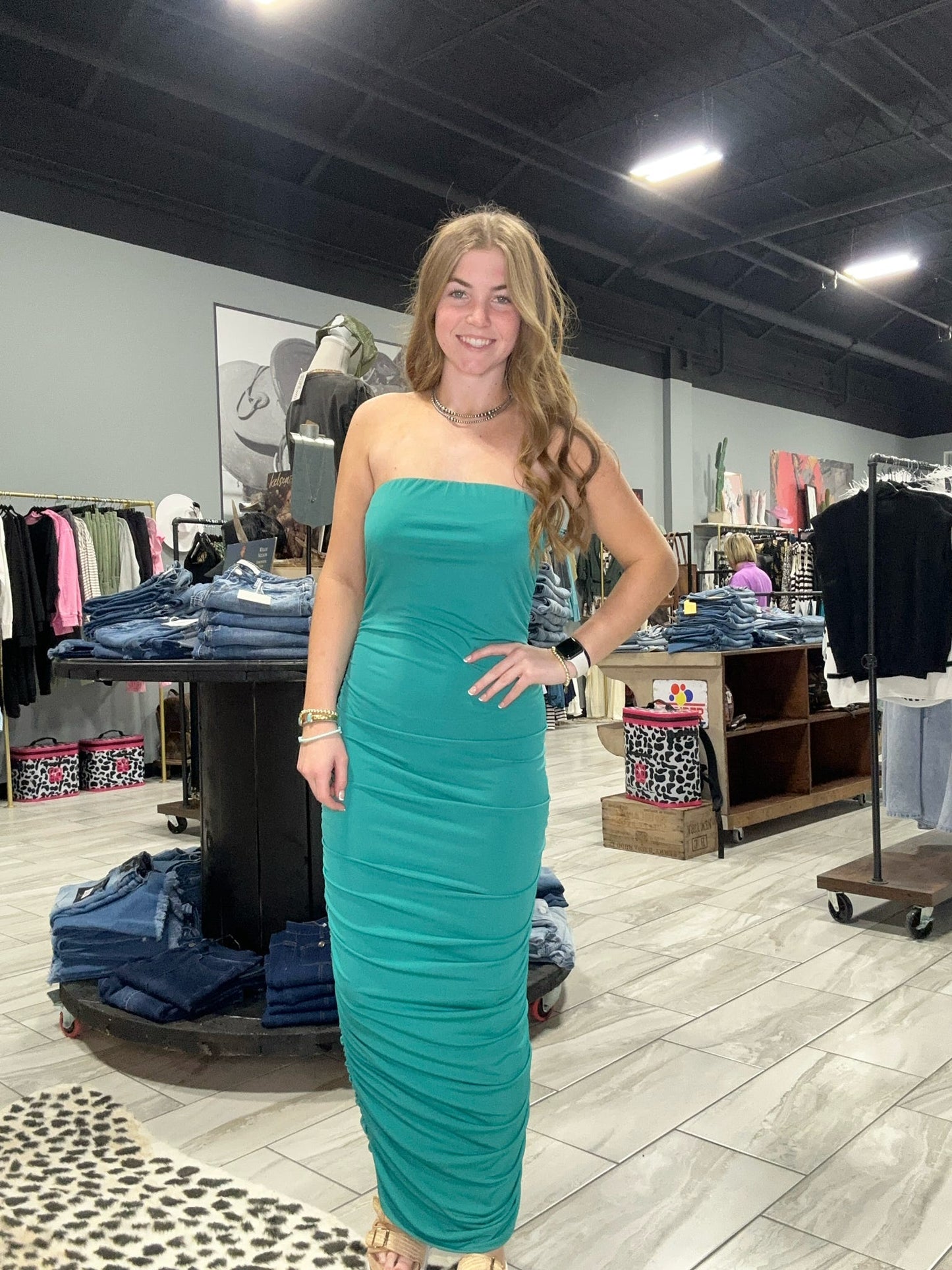 Lucky and Blessed Teal Dress