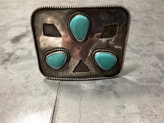 Sterling Silver Buckle w/3 TQ Stones