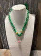 Bandana Boot Charm Necklace - Dark Green