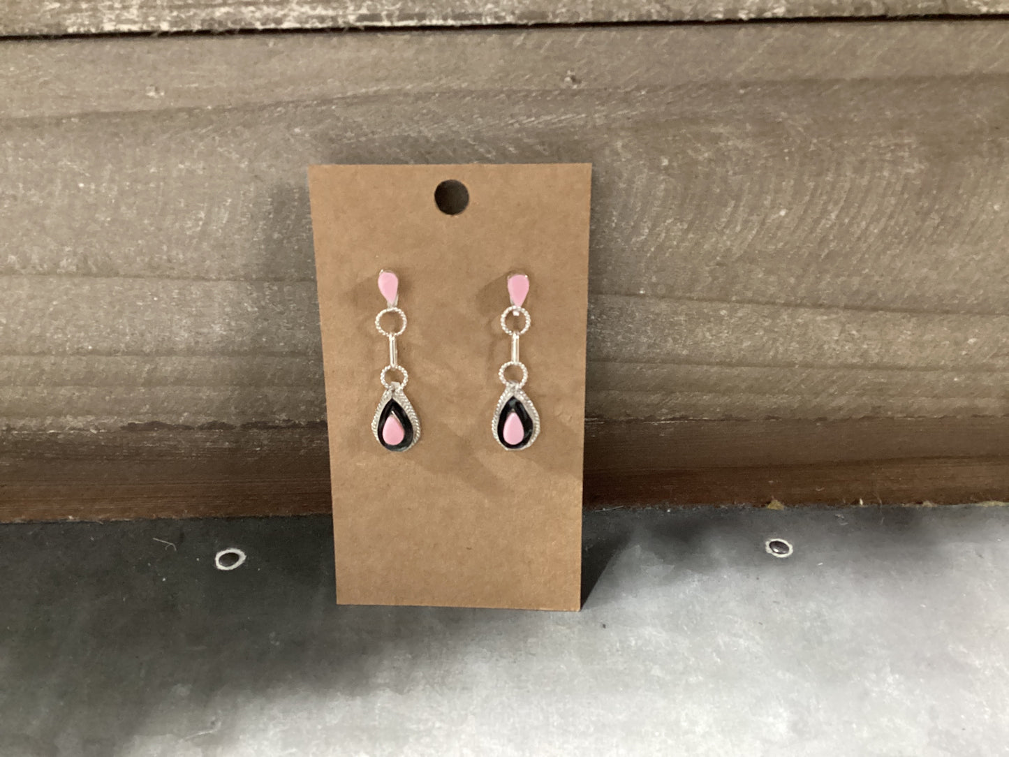 Pink Conch Tear Drop Earrings